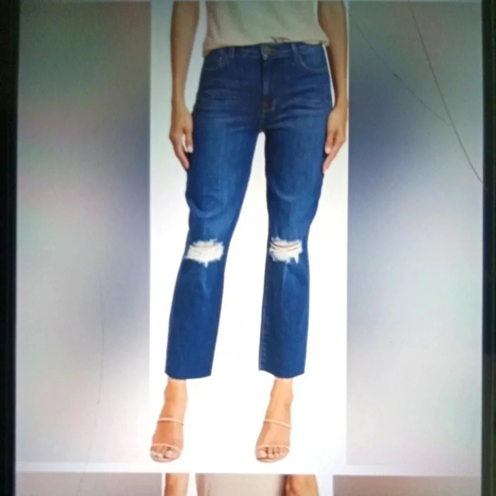 L'agence sada High rise cropped slim jeans in York destruct women's 27